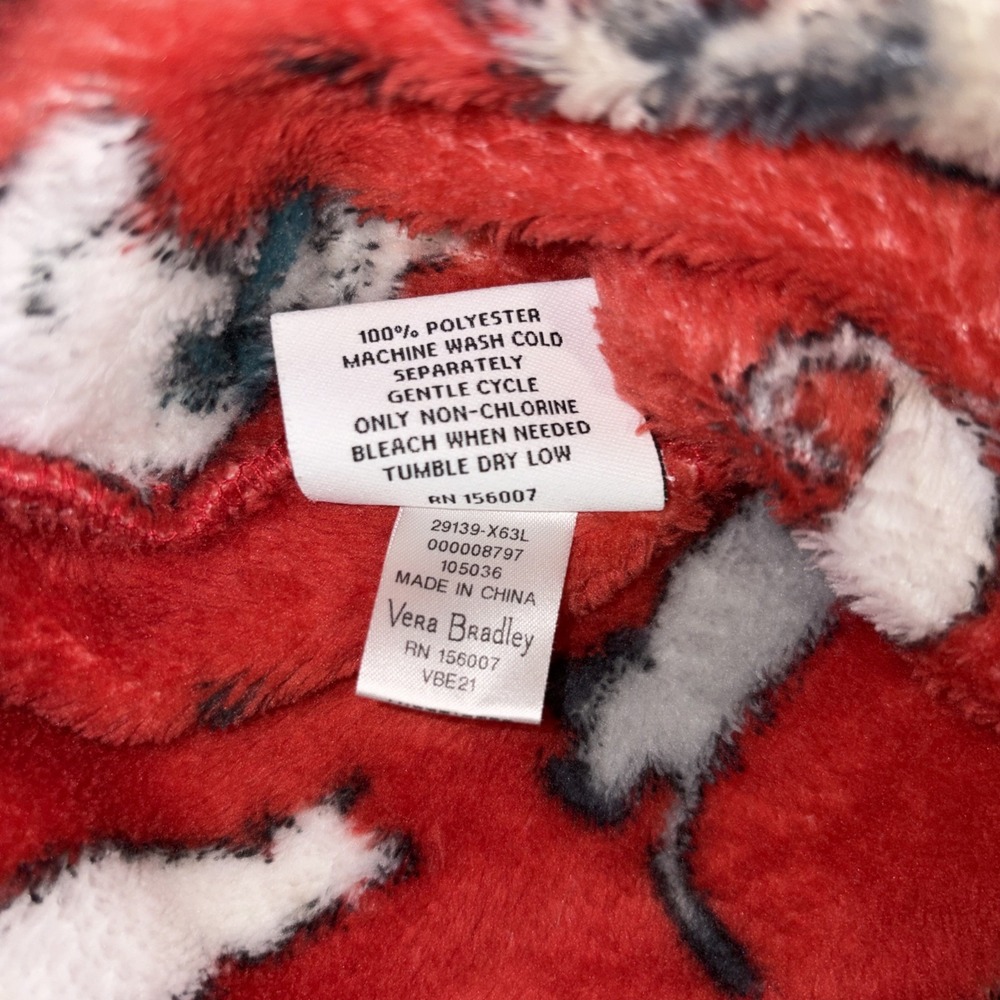 Vera Bradley Pajama Hoodie Top Holiday Cats Red Fleece Women's Small Pullover - Picture 6 of 6